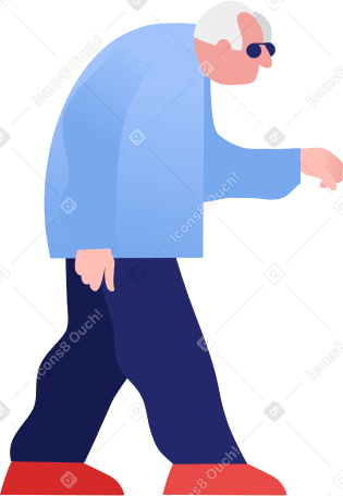 grandpa walking Illustration in PNG, SVG