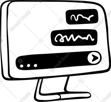 Computer monitor with chat messages PNG, SVG