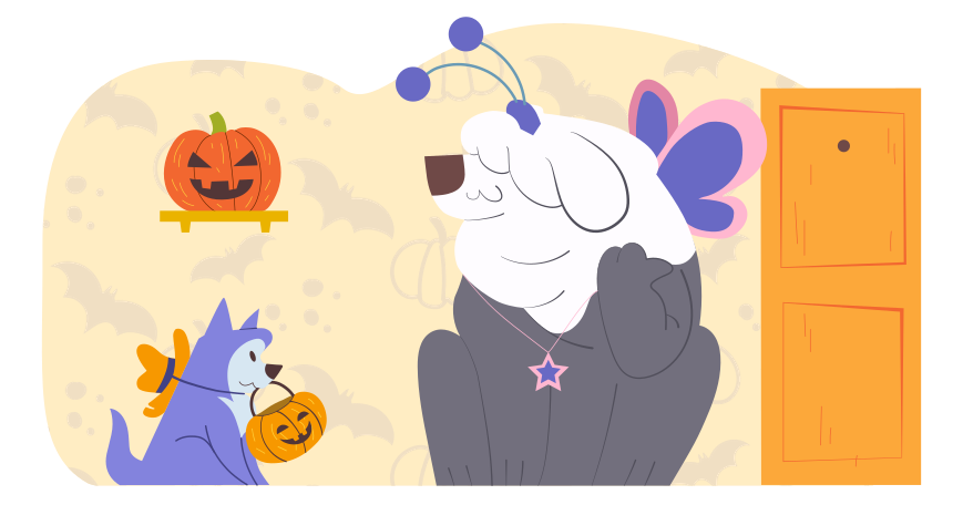 Halloween candy hunt Illustration in PNG, SVG