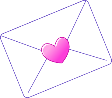 letter with heart PNG, SVG