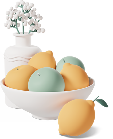 vase with fruits and flowers PNG, SVG