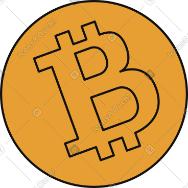 Bitcoin gold coin PNG, SVG