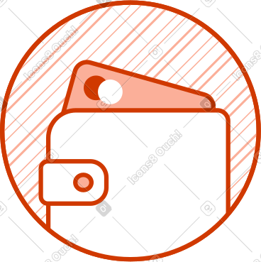 Wallet with a card in a frame PNG, SVG