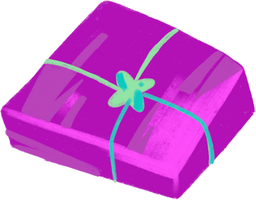 purple gift PNG, SVG