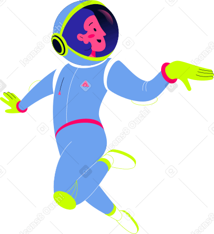 woman astronaut in a spacesuit Illustration in PNG, SVG