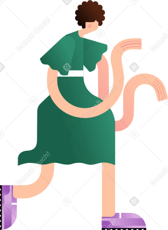 girl in the green dress is holding something Illustration in PNG, SVG