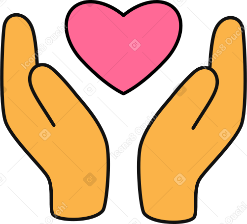 hands hold the heart icon Illustration in PNG, SVG