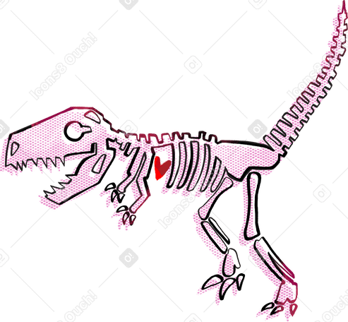 dinosaur skeleton Illustration in PNG, SVG