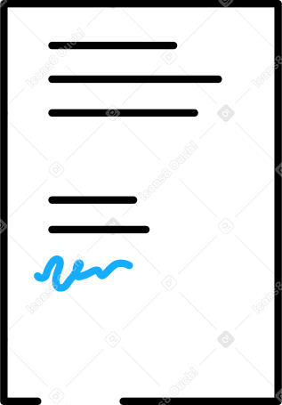 signed document Illustration in PNG, SVG