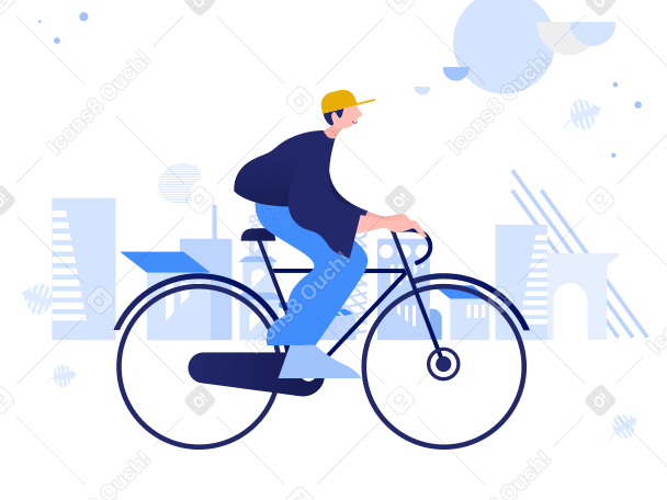Urban cycling Illustration in PNG, SVG