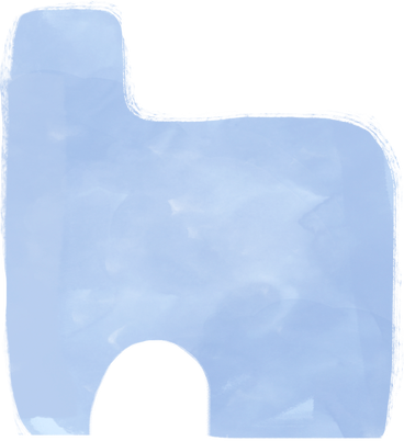 Chaise aquarelle bleue comme forme PNG, SVG