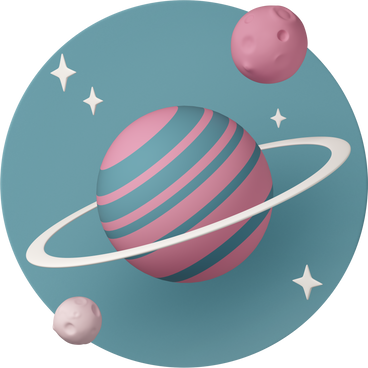 Big planet with stars PNG, SVG