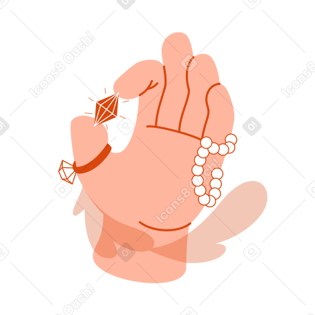 Mão com joias e acessórios PNG, SVG