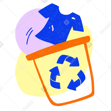 Recyclable clothes as a green approach Illustration in PNG, SVG