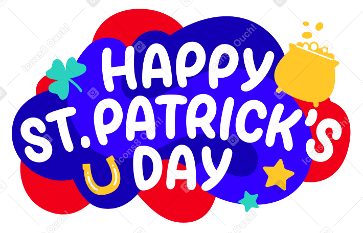 Happy St.Patrick's day lettering Illustration in PNG, SVG