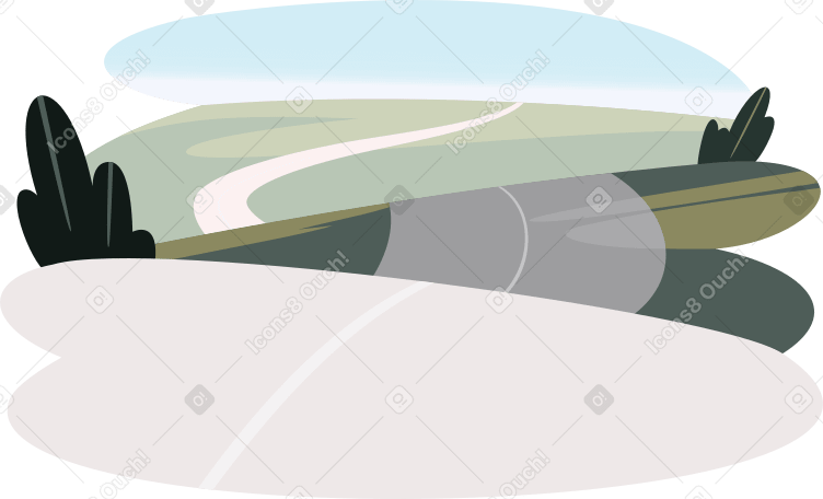 serpentine road Illustration in PNG, SVG