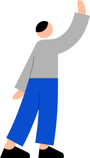 young man raising his hand PNG, SVG
