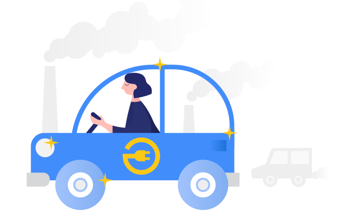 Electric car Illustration in PNG, SVG