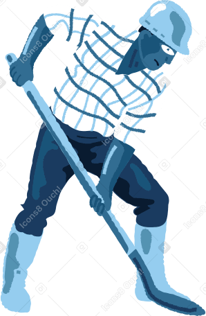 man with a shovel в PNG, SVG