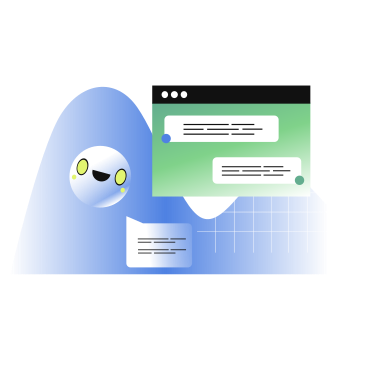 Online chatbot with generative AI PNG, SVG