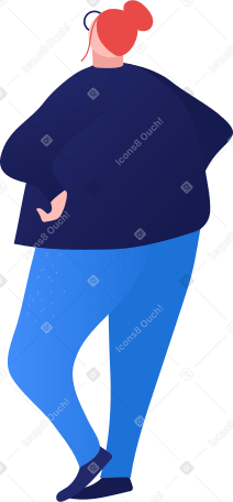 fat woman back Illustration in PNG, SVG