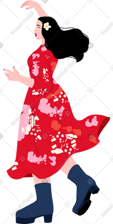 年轻女子跳舞 PNG, SVG