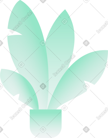 透明渐变绿色植物 PNG, SVG