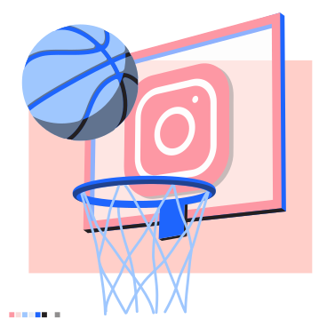 Basketball goal, achieving success on Instagram  PNG, SVG