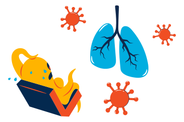 Virus attack lungs PNG, SVG
