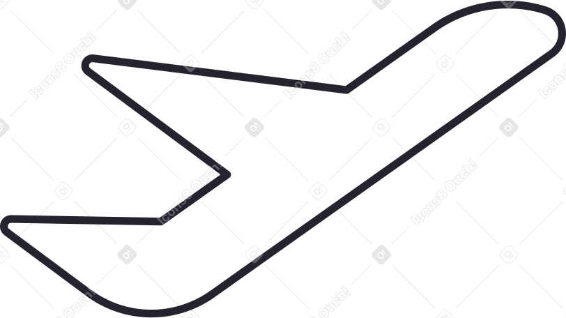 white linear plane Illustration in PNG, SVG