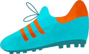 blue sneaker with orange inserts PNG, SVG