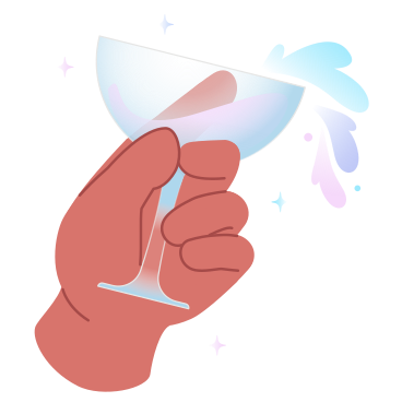 Hand with drink in glass PNG, SVG