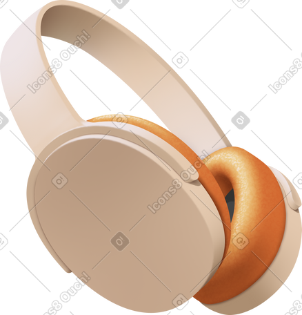 beige headphones PNG, SVG