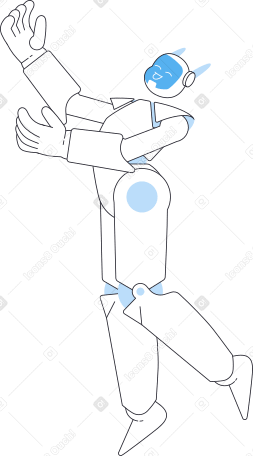happy robot Illustration in PNG, SVG