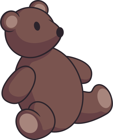 sitting bear toy PNG, SVG