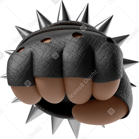 3D Встречный кулак рокера с коричневой кожей в PNG, SVG