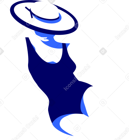 Mujer en traje de baño y sombrero PNG, SVG