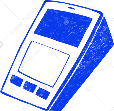 Terminal point de vente bleu pour les paiements par carte PNG, SVG