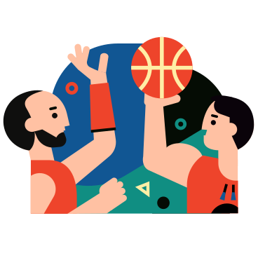 Мужчины играют в баскетбол на открытом воздухе в PNG, SVG