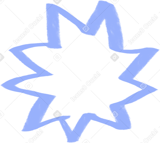 light blue nine pointed star Illustration in PNG, SVG