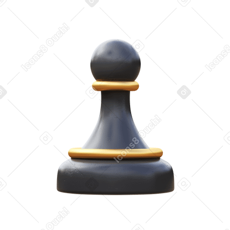 3D pawn Illustration in PNG, SVG