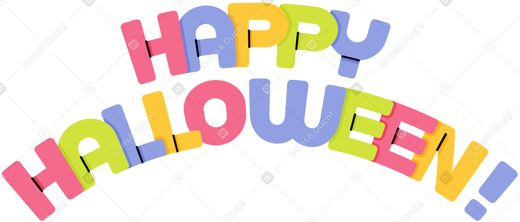 Letras de texto de feliz halloween. PNG, SVG