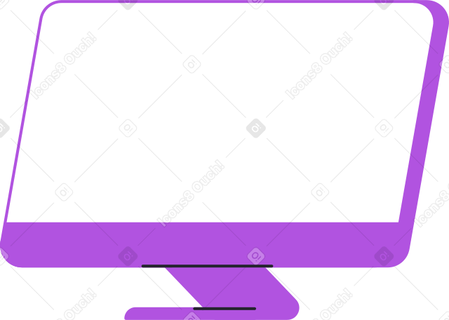 purple office monitor PNG, SVG