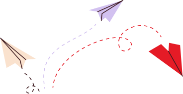 three paper airplanes PNG, SVG
