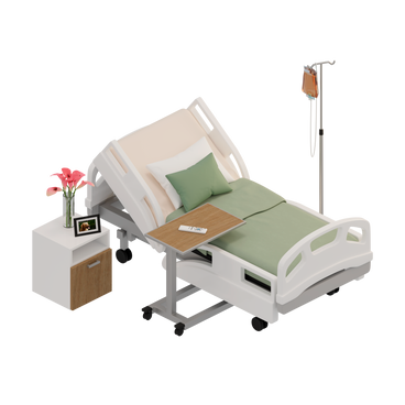 Isometric hospital bed PNG, SVG