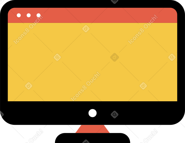 browser yellow screen monitor Illustration in PNG, SVG
