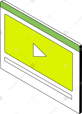 browser window with video Illustration in PNG, SVG