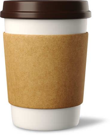 Taza de café de papel de pie PNG, SVG