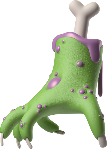 Side view of a green zombie hand PNG, SVG