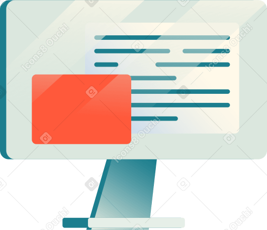 monitor with document PNG, SVG